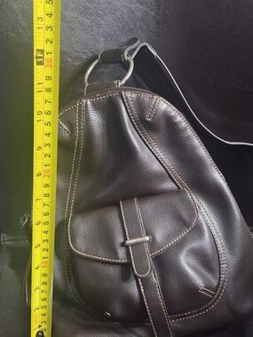 First Issue Liz Claiborne  Brown Leather Sling Bag Backpack Purse